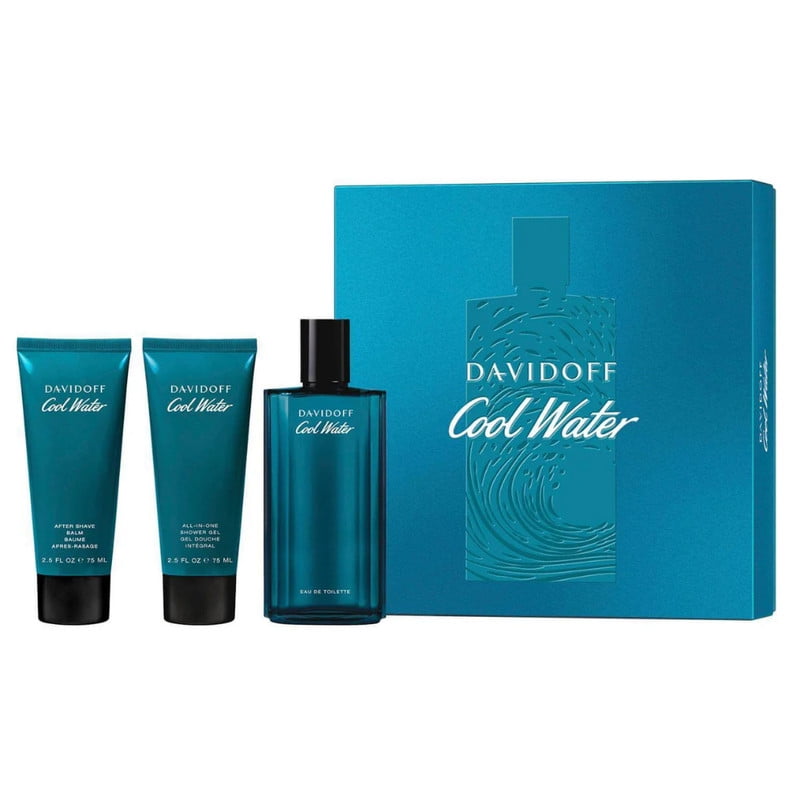 Set Davidoff Cool Water Men Edt 125 Ml + Sg 75 Ml +as 75 Ml