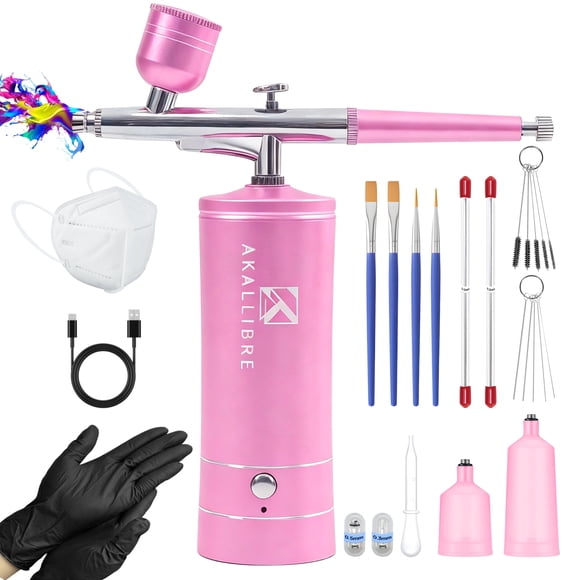 Kit de Aerógrafo AKALLIBRE 48 PSI con Compresor Inalámbrico