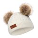 thumbnail image 1 of Ni?as, Ni?as Pom Poms, Sombrero, Grueso, Cálido, Invierno, Algodón Suave, Gabadras De Punto, Whtie, 1 of 5
