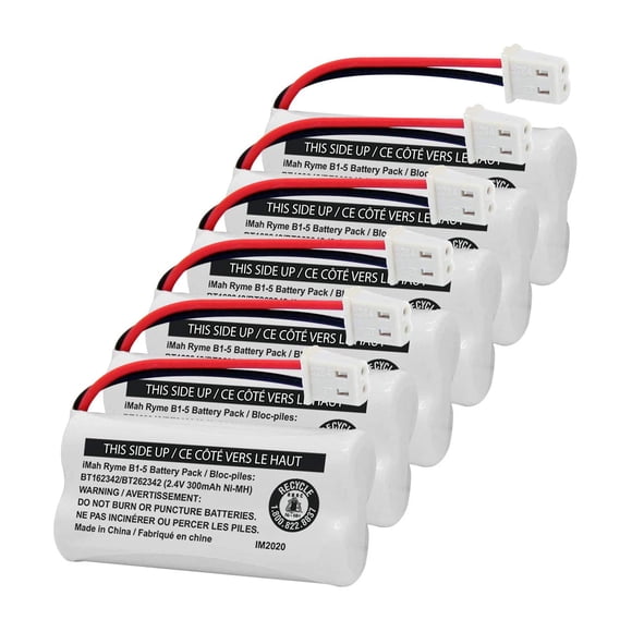 Batería iMAH BT162342, 2,4 V, 300 mAh, Ni-MH, paquete de 6
