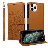 Funda Billetera Foxdock Compatible Con Iphone 11 Pro Max , Diseño Perrito Tierno, Ranuras Para Tarjetas Y Soporte Plegable