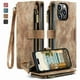 thumbnail image 1 of 1pc Suede Vintage Leather Phone Cover, Wallet License Card Slot Magnetic Buckle Zipper Pocket Bracket Flip Cover Phone Protective Case For IPhone14/14Plus/14Pro/14Pro Max ,iPhone13/13Pro/13Pro Max ,iP, 1 of 3