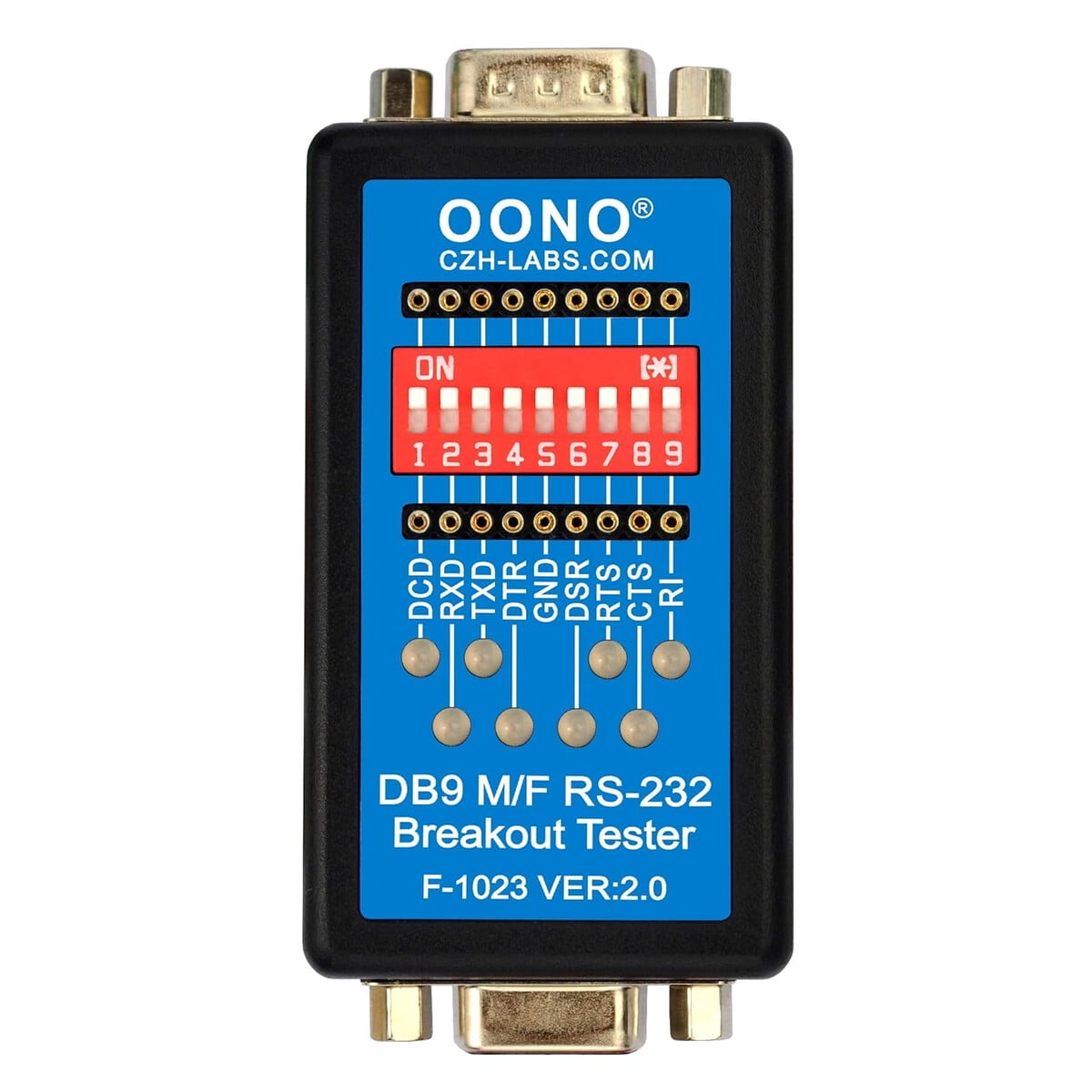 Tester Rs232 Oono Db9 Macho Hembra Led F1023
