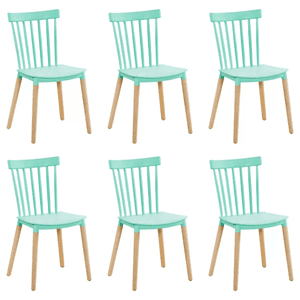Moboi - Pack 6 Sillas Windsor Para Comedor O Terraza Menta