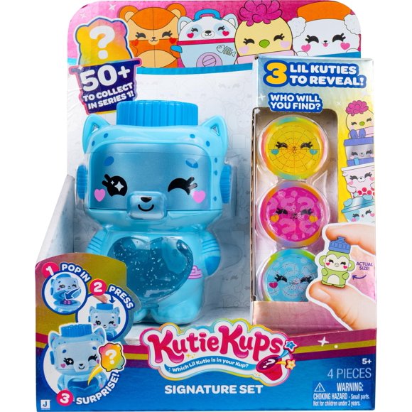 Figura de juguete Kutie Kups 10 cm Gato robot con 3 Kups