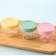 thumbnail image 2 of [Paquete de 6] Recipiente para aderezo de ensalada para llevar, recipiente pequeño de vidrio de 100 ml para condimentos con tapas, juego de tazas para salsa para mojar, recipientes para salsa reutiliz, 2 of 5