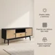 thumbnail image 2 of Rack Tv 140x40x48cm 1 Tiras 2 Puerta Melamina Tejido Eeuu Negro, 2 of 8