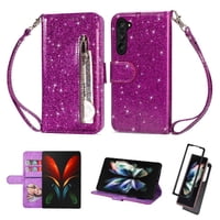 Funda Para Foxdock Elegante Funda Samsung Galaxy Z Fold6 Glitter Con Cremallera-Ideal Para El Uso Diario