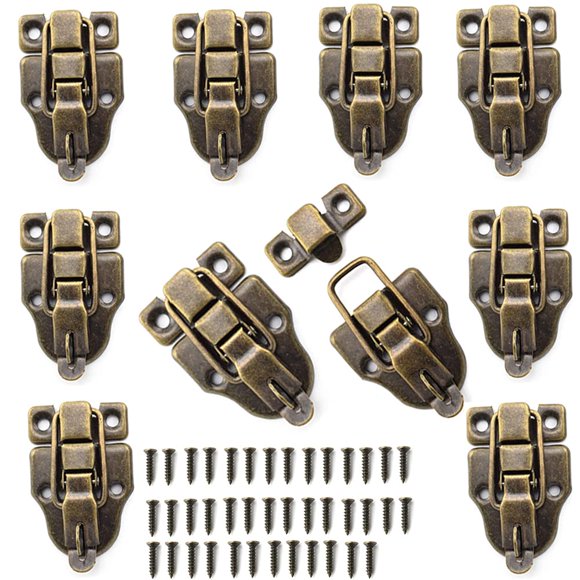 Cierre de palanca metálico Wvapzwr, 10 piezas, tono bronce, 59 x 40 mm