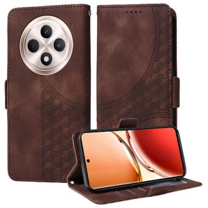 Carcasa Foxdock Oppo Reno 12F 5G De Cuero Pu, Diseño Acolchado Clásico, Protección Contra Caídas Y Rayones