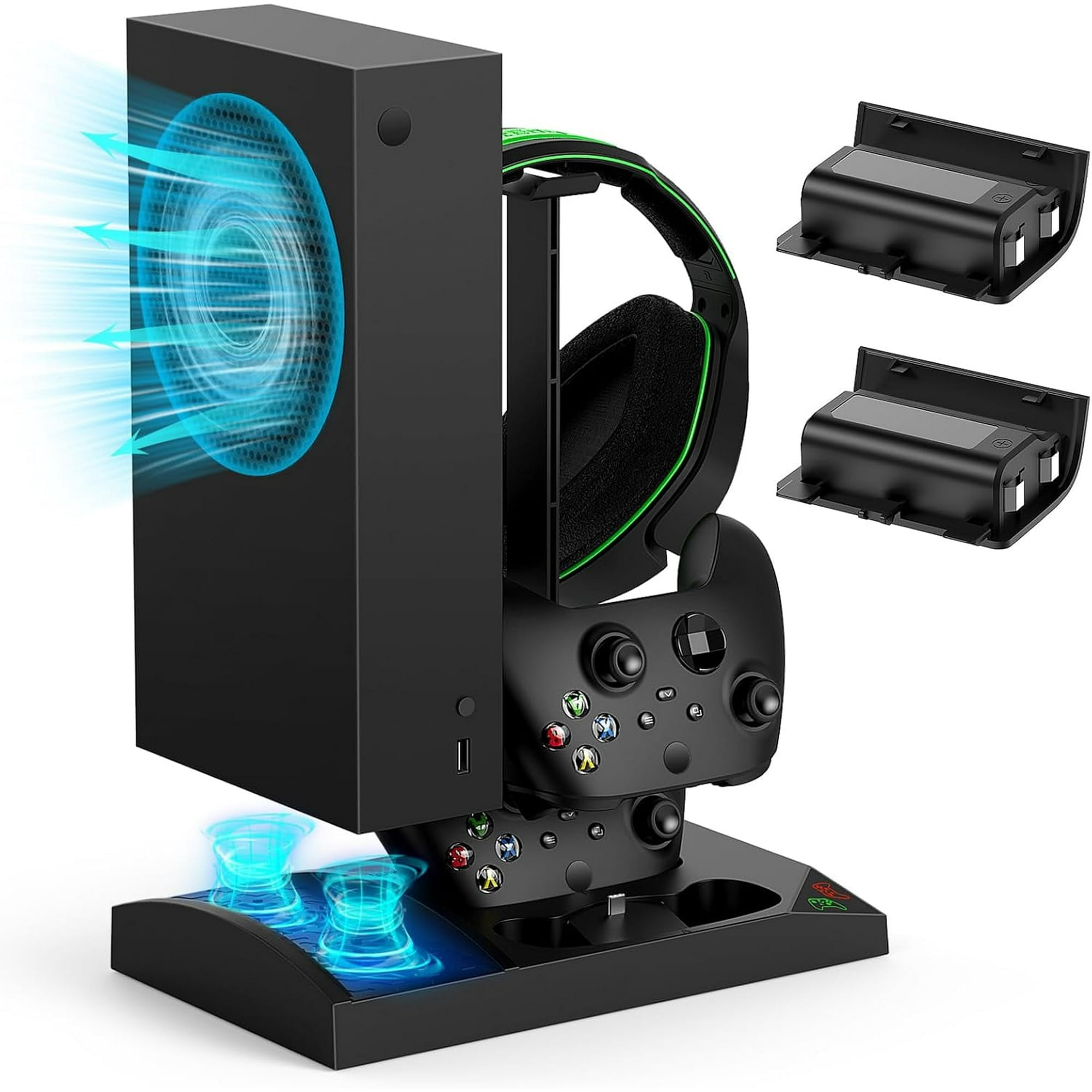 Soporte Vertical Aaronmei Con Ventilador De Enfriamiento Y Base De Carga Para Xbox Series S