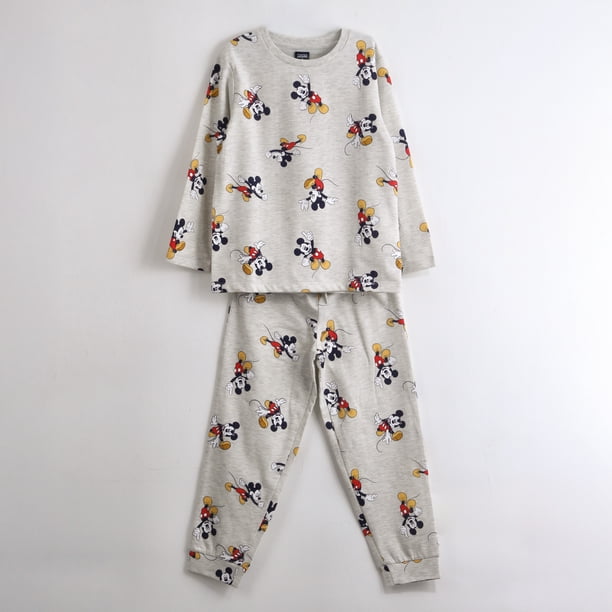 Pijama Manga Larga Niño Full Print Mickey Gris Disney