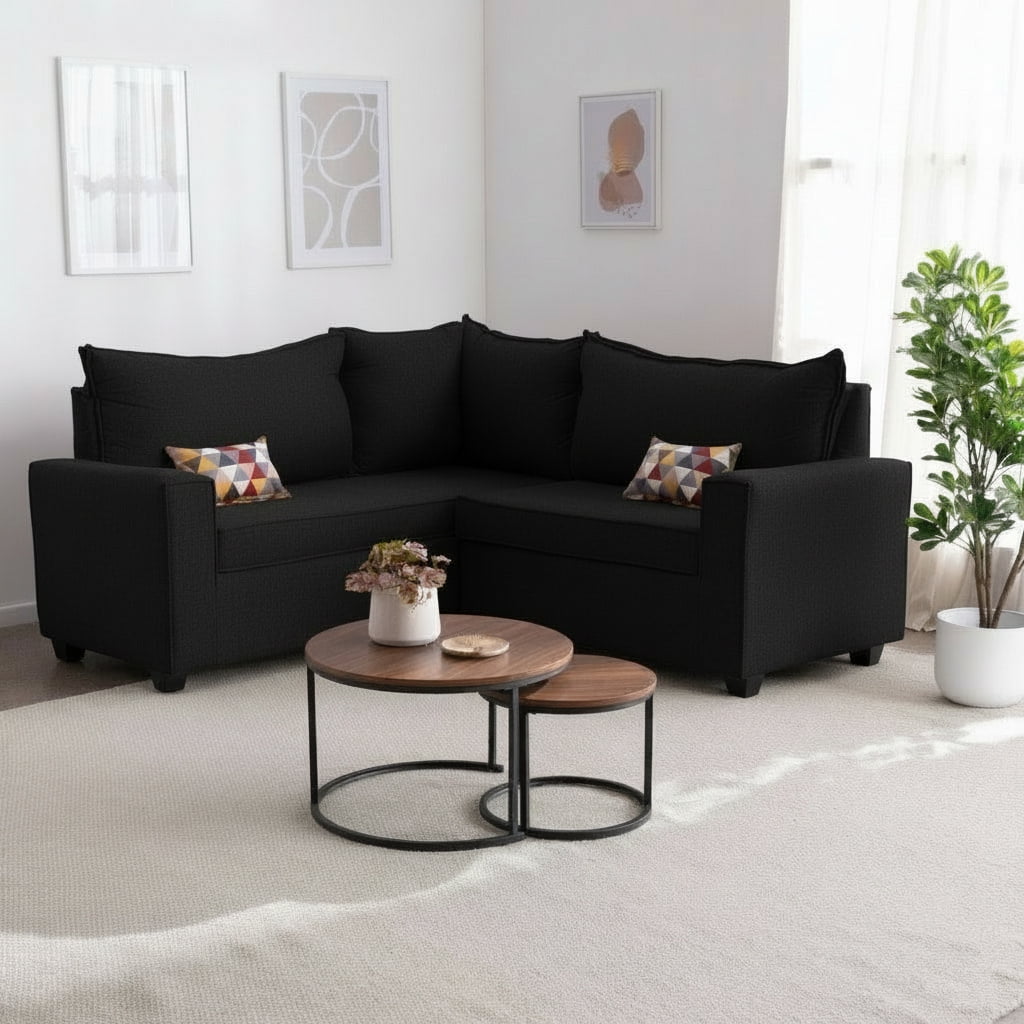 Mexx Muebles - Seccional Tulum 5 Cuerpos Tela Negro