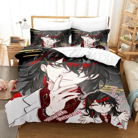 ed Vox Akuma Bedding Set Boys Girls Size Duvet Cover Pillowcase Bed Kids Adult Fashion Home Textileextile Bed Sheets