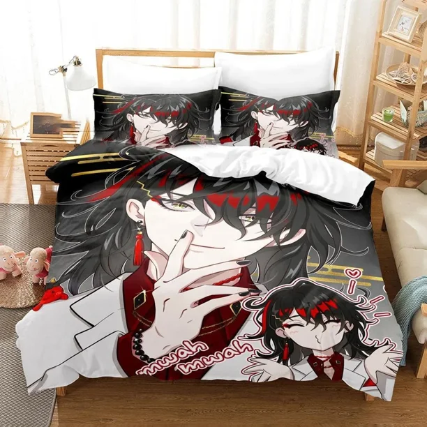 ed Vox Akuma Bedding Set Boys Girls Size Duvet Cover Pillowcase Bed Kids Adult Fashion Home Textileextile Bed Sheets