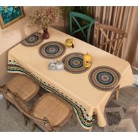 Genérico - Mantel Rectangular Antimanchas 140 X 230 Cm - Danari Oros Mándala