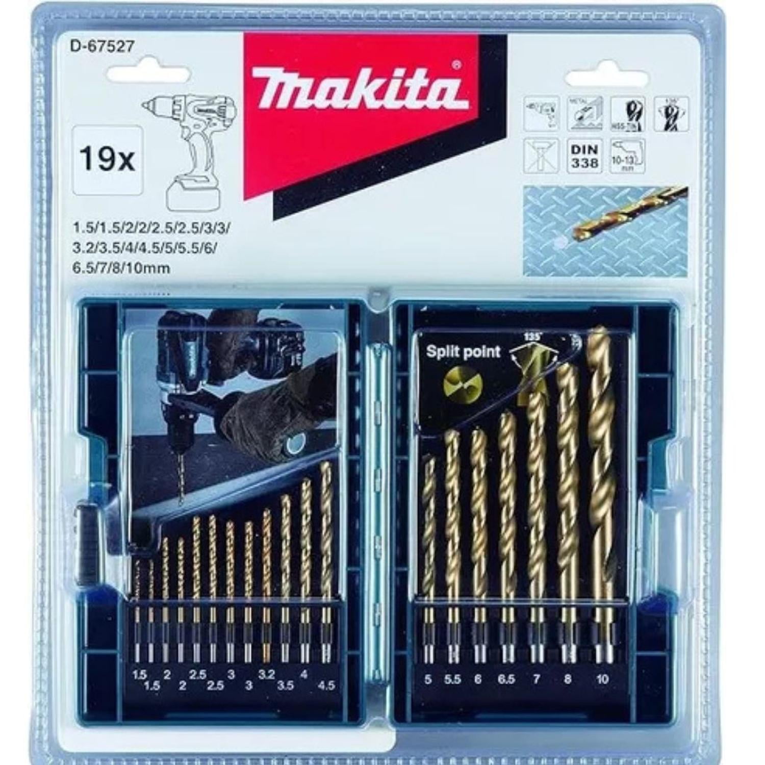 Set Brocas Metal Hss-tin 19 Pzs Makita D-67527 Turquesa