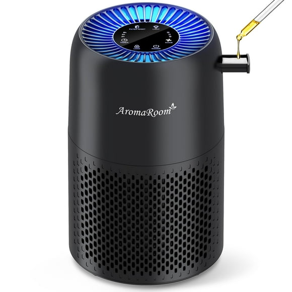 Purificador de aire AromaRoom AP100-B H13 con filtro HEPA de 15 m², color negro