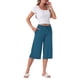 thumbnail image 2 of INSPIRE CHIC Pantalones Cortos de Pijama de Mujer de Cintura Alta Viscosa Cómodos Suaves a la Rodilla con Bolsillos X-grande Azul Lago, 2 of 6