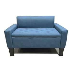 Muebles Hvm - Mini Sillon Baul Azul Petroleo