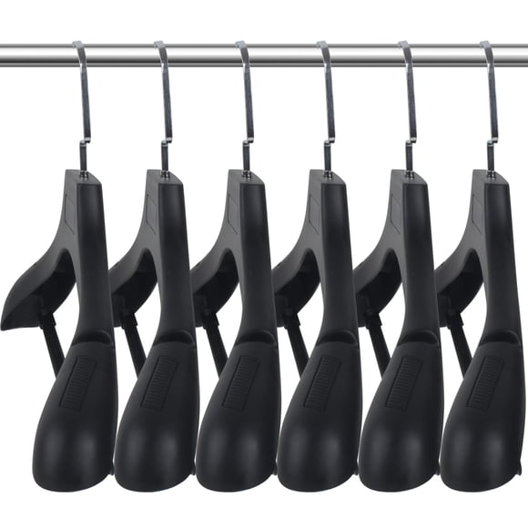Colgador de ropa DEDU de plástico con hombros anchos, paquete de 6, 45 cm