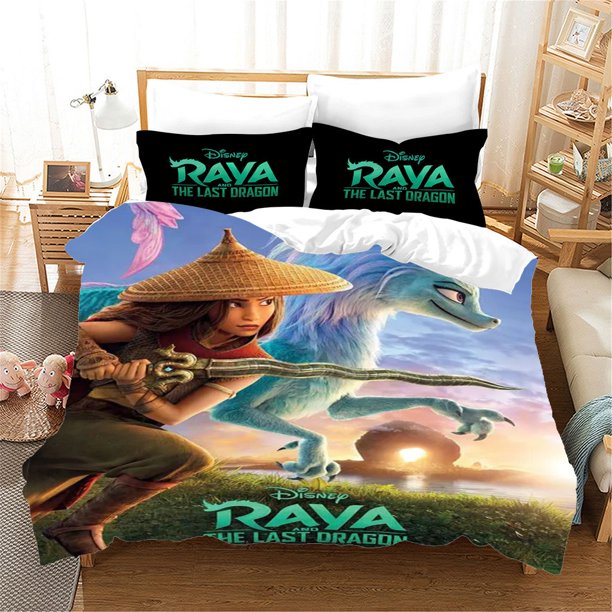 Raya and The Last Dragon Bedding Set Anime 3D Print Quilt Cover with Pillowcase Kawaii Bedroom Decor quilt cover Bed Sheets
