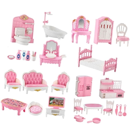 Magideal - 22 Uds. Muebles Pequeños En Miniatura Para Casa De Muñecas, Accesorios Para Casa De Juegos, Juego De Muebles Para Casa De Muñecas Para Niños Pequeños,