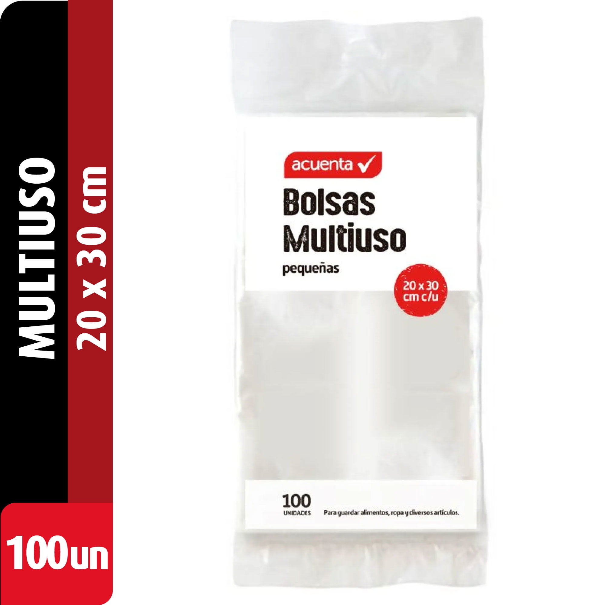 Bolsa Multiuso Grande 20x30 Cm 100 Un Acuenta