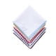 thumbnail image 1 of Juego de 3 pañuelos de bolsillo de algodón blanco para hombre con borde de color (10 colores), 1 of 7