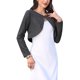 thumbnail image 4 of INSPIRE CHIC Chaqueta Brillante Metálica con Purpurina para Mujer de Manga Larga con Un Botón para Fiesta Club Corta Brillante S Negro, 4 of 6