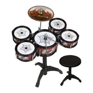 Bothyi - Juego De Batería Educativa Para Niños Pequeños, Juguetes De Aprendizaje Temprano Para Guardería, Juego De Batería Para Niños, Tambor Y Taburete M