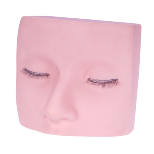 Cabeza de maniquí para extensión de pestañas, práctica de maquillaje, silicona antideslizante, fácil de limpiar, cara plana, muñeca de cosmetología pa