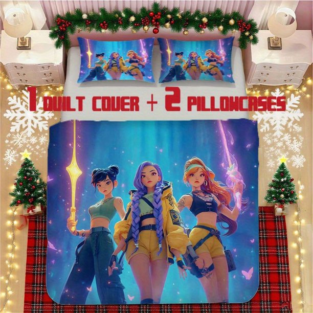 K-POP Girl Group Dance Soft Printed Bedding Set Polyester Fabric Decorative & Warm