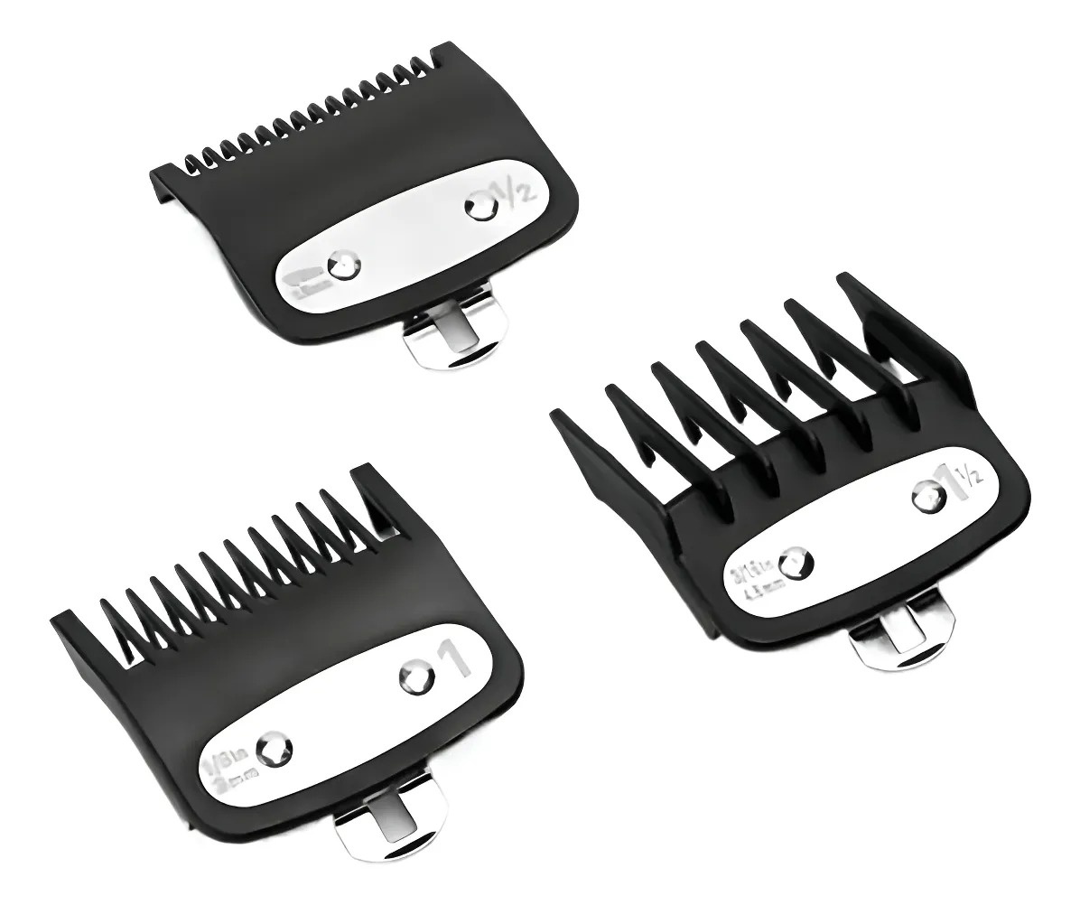 Genérica - Pack 3 Peines Guía Metálicos Compatible Wahl Máquinas
