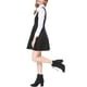 thumbnail image 4 of INSPIRE CHIC Vestido de Mujer Enterizo Regreso a Clases Sólido Cuello en U Decoración de Botones Dobladillo Acampanado Negro S, 4 of 8