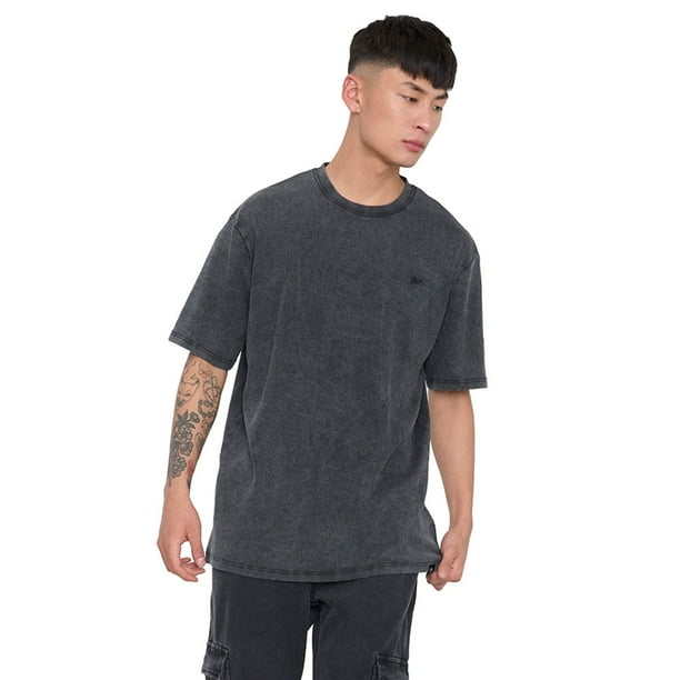 Polera Hombre Lavada Urbana Negro Corona