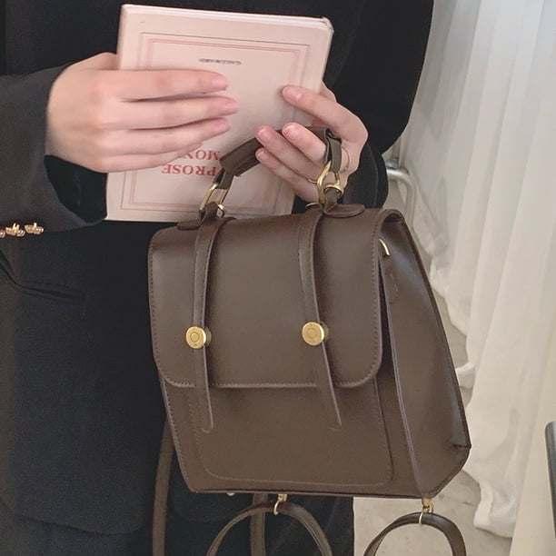 Backpack British retro style PU multifunctional school bag for students inclass commuting fashion oxford backpack women mini bag