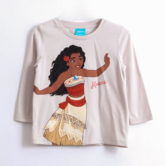 Polera Manga Larga Niña Moana Gris Disney