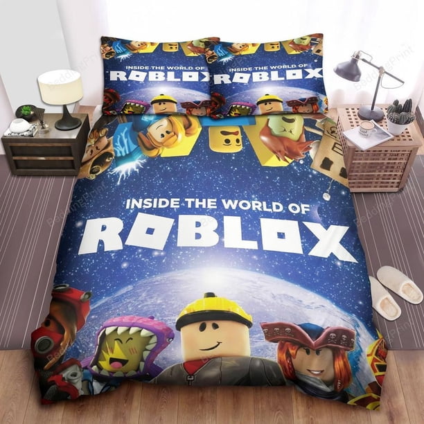 Inside The World Of Roblox Games Ver Quilt Duvet Cover Set Queen Bedding3-Piece Bedding Set