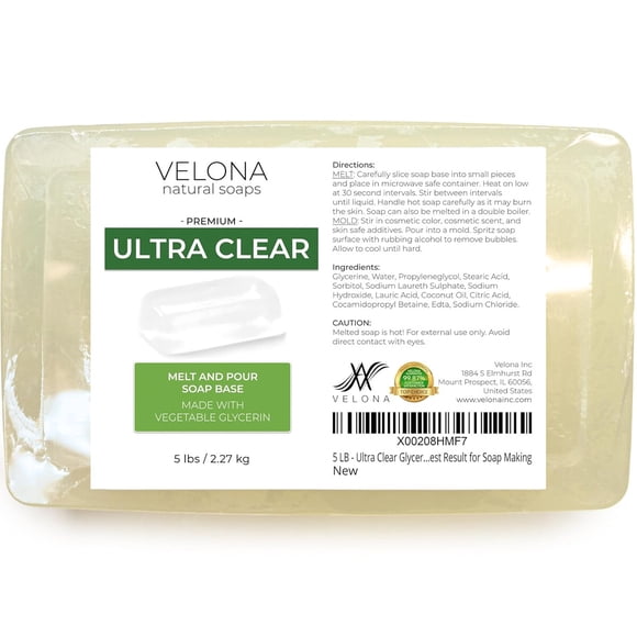 Base de Jabón de Glicerina Velona Ultra Clear 5 lb