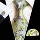 thumbnail image 1 of 1set Men's Plum Paisley Tie Three Piece Suit Including Tie Pocket Towel Cufflinks, 1 of 5