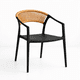 thumbnail image 2 of Silla Ratán Negra Moderna Con Brazos Para Comedor O Living, 2 of 8
