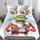 thumbnail image 1 of Juego de funda nórdica con estampado 3D de monstruo de pelo verde, de microfibra suave, para adultos, adolescentes y niños, 3 piezas con fundas de almohada con cremallera, ideal para Navidad, 1 of 3