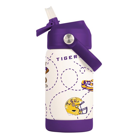 Botella infantil con logo de LSU Tigers 355 ml de acero inoxidable