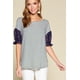 thumbnail image 1 of Bonita Blusa Casual con Dobladillo Curvo y Rayas, 1 of 5