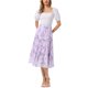 thumbnail image 2 of INSPIRE CHIC Falda Floral de Mujer con Volantes en Capas de Chifón A-Line Maxi Falda Floral Púrpura XS, 2 of 6