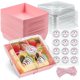 thumbnail image 1 of Treat Boxes Leafiew Clear, paquete de 50 unidades para postres, 5 pulgadas, color rosa, 1 of 6