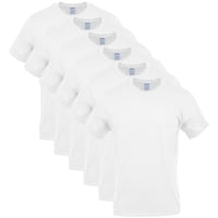 Camiseta Gildan Crew Para Hombre G1100 Blanca Xl (Paquete De 6)