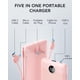 thumbnail image 2 of Cargador portátil VRURC de 10000 mAh con cables integrados, color rosa, 2 of 8