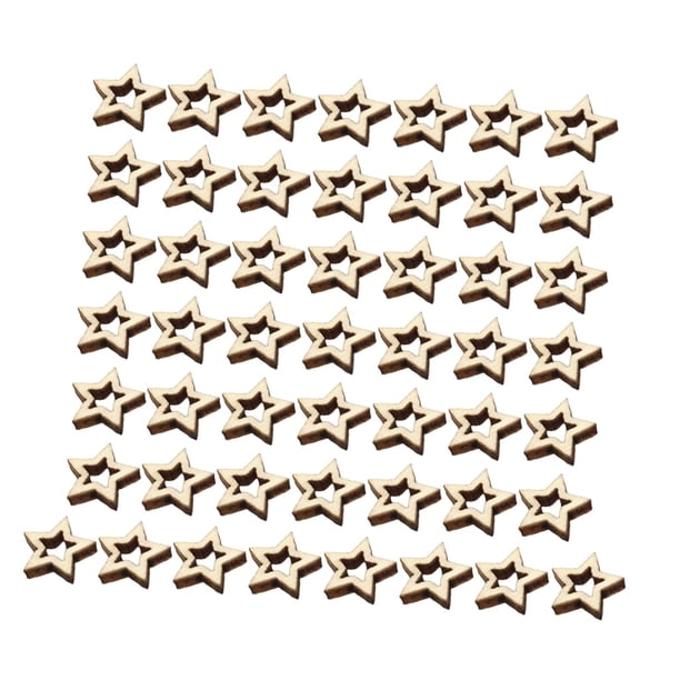 Estrellas Huecas De Madera Sin Terminar, Ideales Para Decorar Aulas Y Fiestas (50 Unidades, 1 Cm).